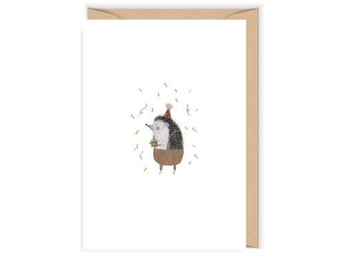 Greeting card - Cudowianki - Jeż jubilat, 12 x 17 cm