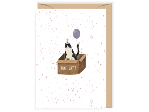 Greeting card - Cudowianki - Kot jubilat, 12 x 17 cm