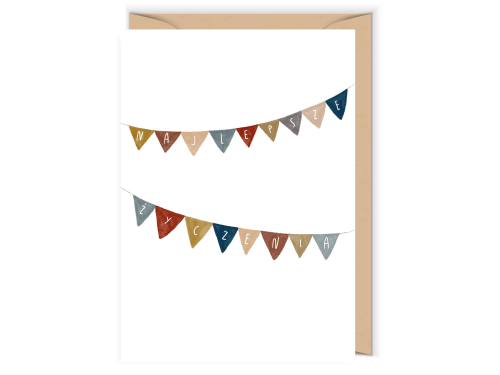 Greeting card - Cudowianki - Girlanda, 12 x 17 cm