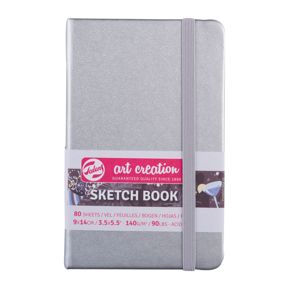 Sketch Book 9 x 14 cm - Talens Art Creation - Shiny Silver, 140 g, 80 sheets