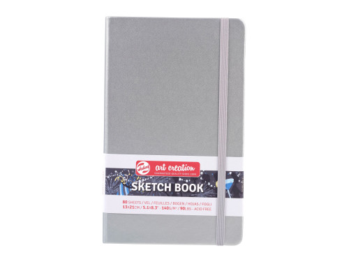 Sketch Book 13 x 21 cm - Talens Art Creation - Shiny Silver, 140 g, 80 sheets