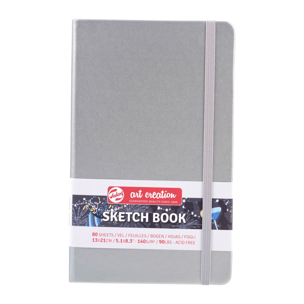 Sketch Book 13 x 21 cm - Talens Art Creation - Shiny Silver, 140 g, 80 sheets