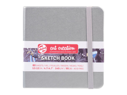 Sketch Book 12 x 12 cm - Talens Art Creation - Shiny Silver, 140 g, 80 sheets