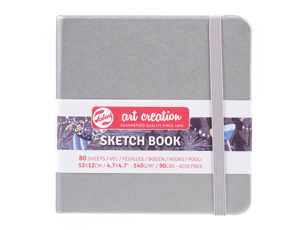 Szkicownik 12 x 12 cm - Talens Art Creation - Shiny Silver, 140 g, 80 ark.