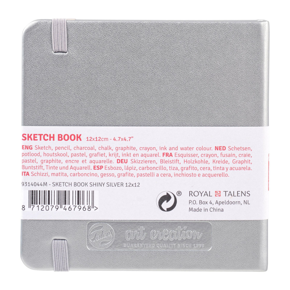 Sketch Book 12 x 12 cm - Talens Art Creation - Shiny Silver, 140 g, 80 sheets
