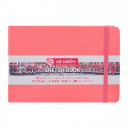 Sketch Book 21 x 14,8 cm - Talens Art Creation - Coral Red, 140 g, 80 sheets