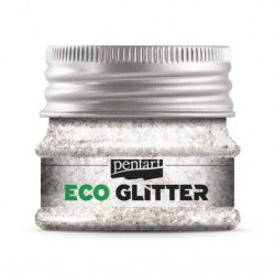 Eko brokat sypki Eco Glitter - Pentart - srebrny, drobny, 15 g