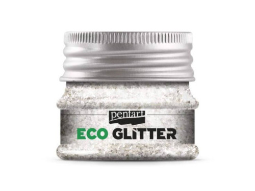 Eko brokat sypki Eco Glitter - Pentart - srebrny, drobny, 15 g