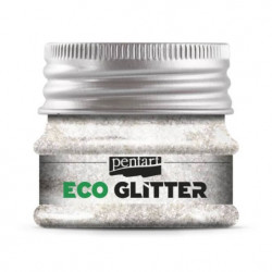 Eko brokat sypki Eco Glitter - Pentart - srebrny, bardzo drobny, 15 g