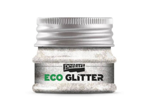 Eko brokat sypki Eco Glitter - Pentart - srebrny, bardzo drobny, 15 g
