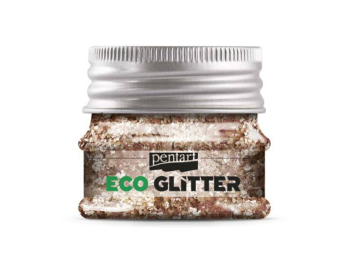 Eko brokat sypki Eco Glitter - Pentart - różowe złoto, gruby, 15 g