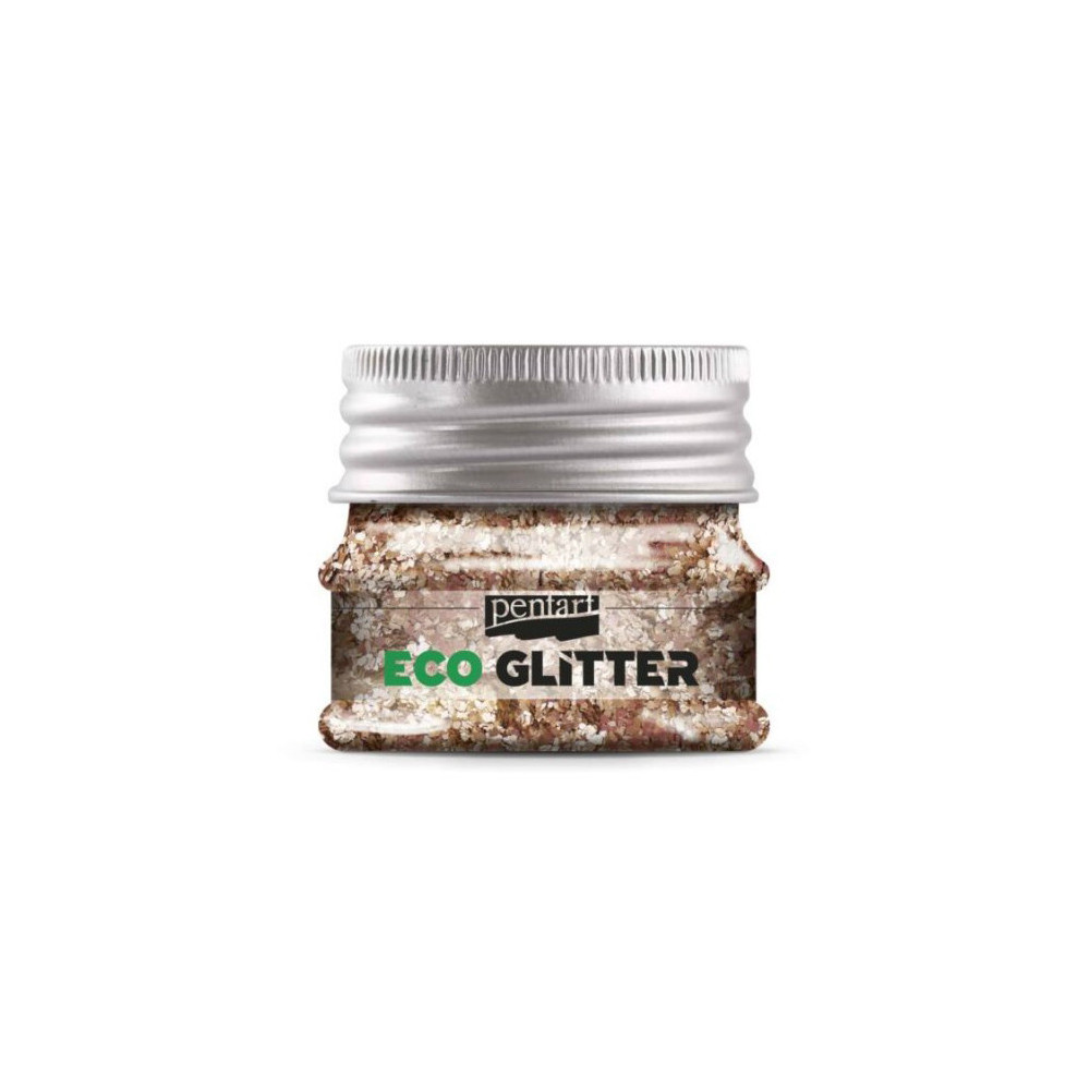 Eko brokat sypki Eco Glitter - Pentart - różowe złoto, gruby, 15 g