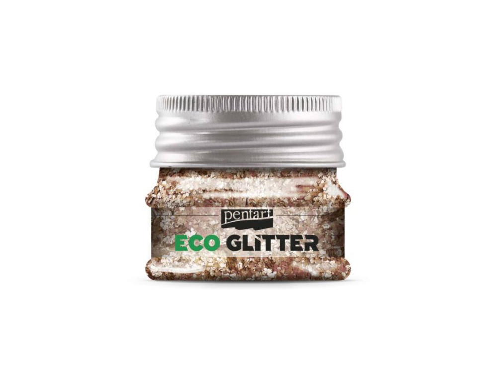 Eko brokat sypki Eco Glitter - Pentart - różowe złoto, gruby, 15 g