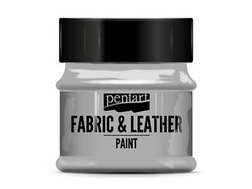 Paint for fabrics & leathers - Pentart - glitter silver, 50 ml