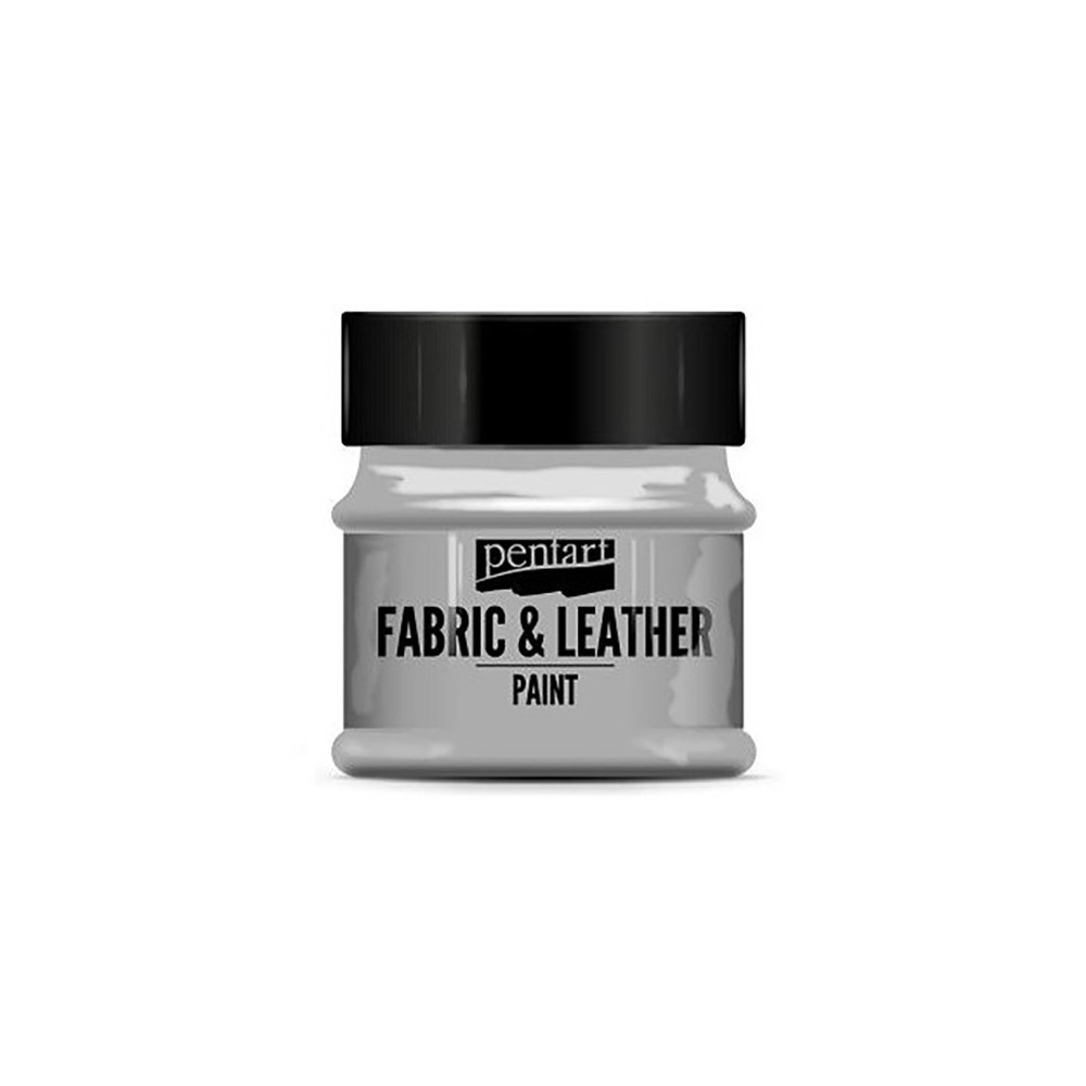 Paint for fabrics & leathers - Pentart - glitter silver, 50 ml