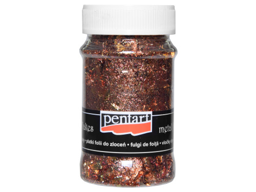 Folia do złoceń w płatkach Metal Flakes - Pentart - złoto i melanż, 100 ml