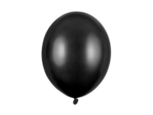 Balony Strong - metaliczne, czarne, 30 cm, 10 szt.