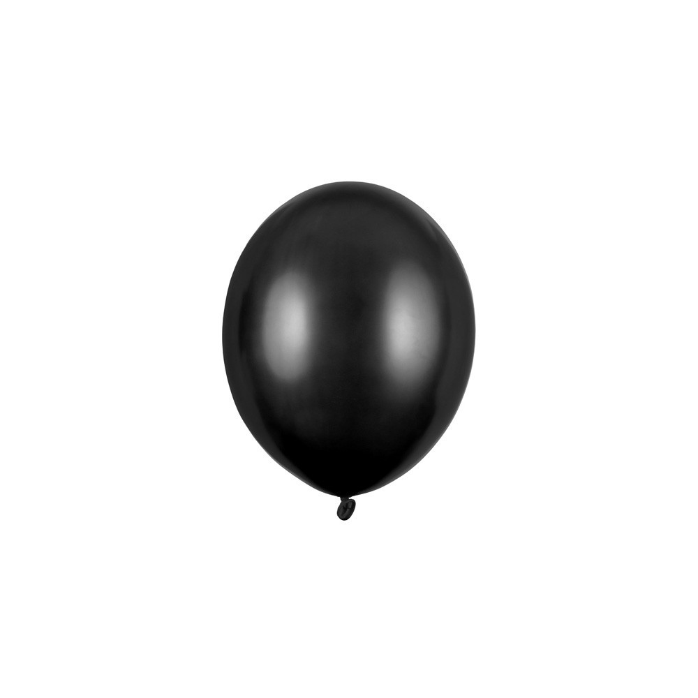 Balony Strong - metaliczne, czarne, 30 cm, 10 szt.