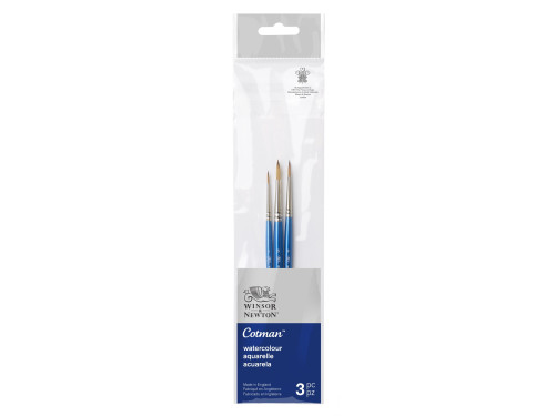 Set of Cotman watercolor brushes - Winsor & Newton - short handle, 3 pcs