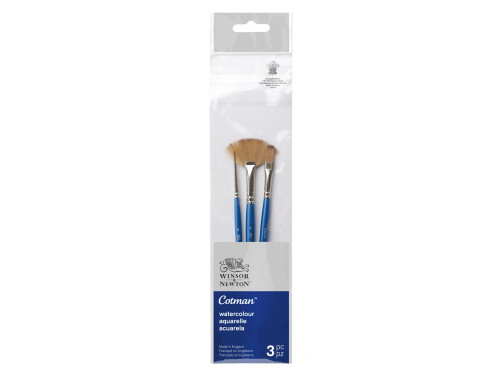 Set of Cotman watercolor brushes - Winsor & Newton - short handle, 3 pcs