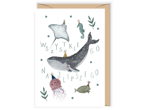 Greeting card - Cudowianki - Podwodny świat, 12 x 17 cm