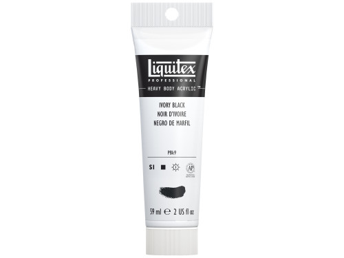 Acrylic Heavy Body paint - Liquitex - Ivory Black, 59 ml