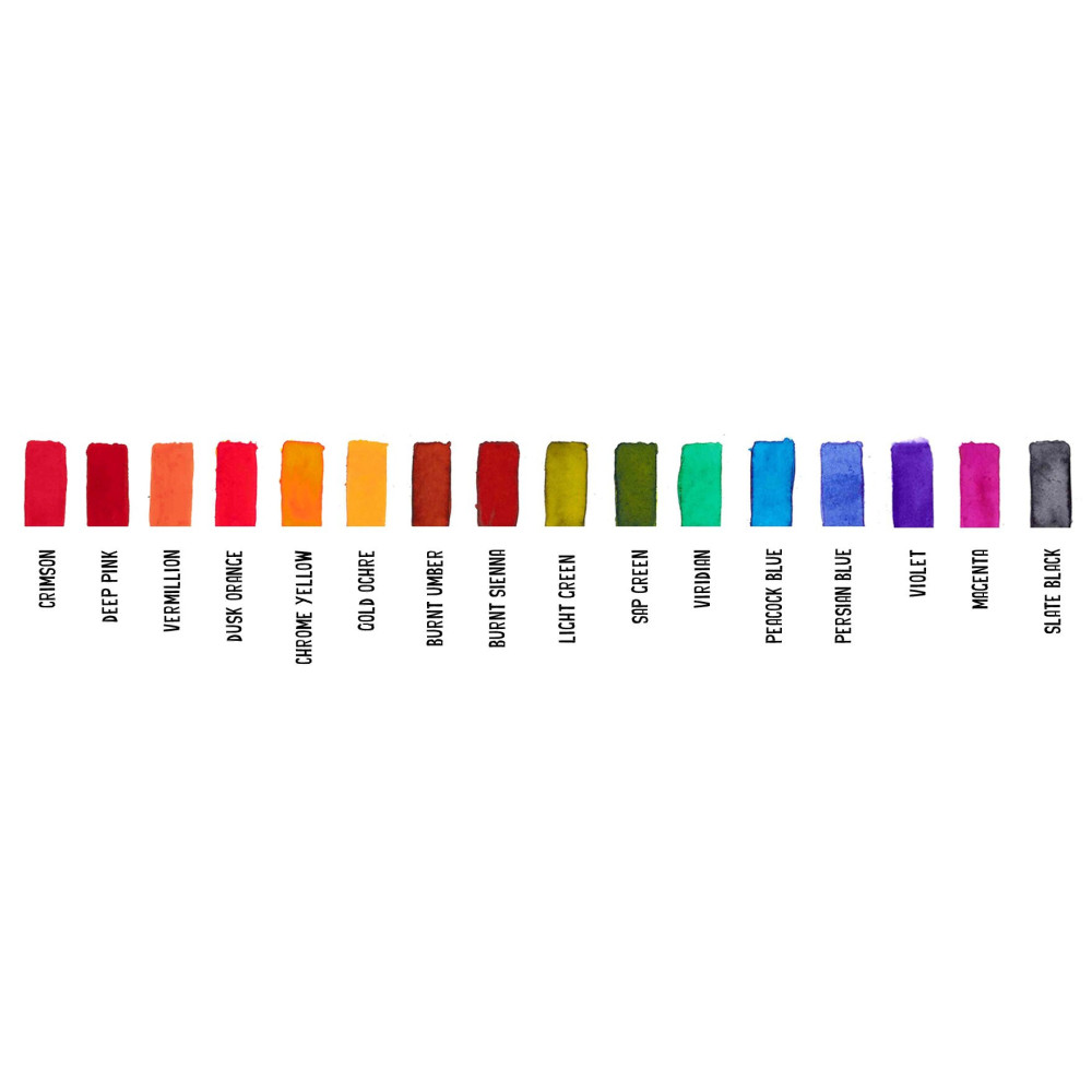 Watercolors colorsheets - Viviva Colors - Original Single Set, 16 colors