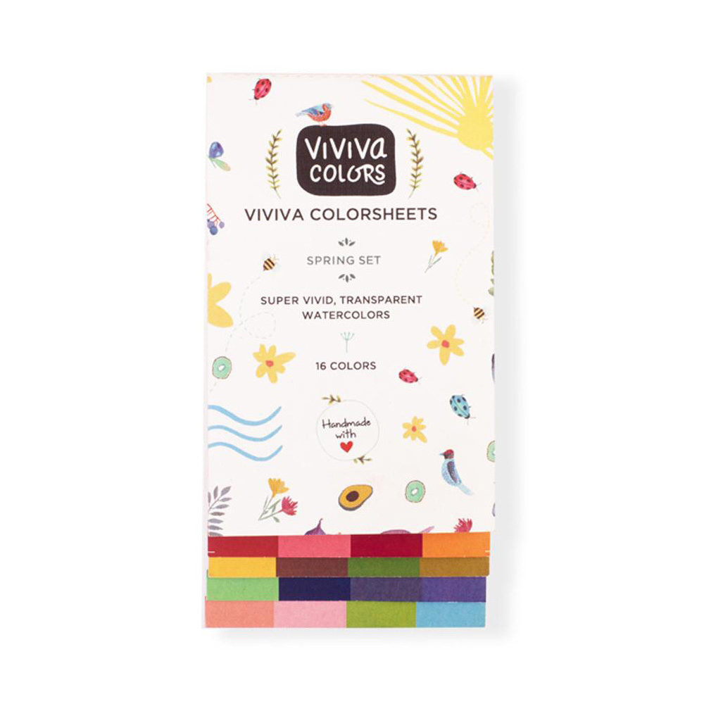 Watercolors colorsheets - Viviva Colors - Spring Set, 16 colors