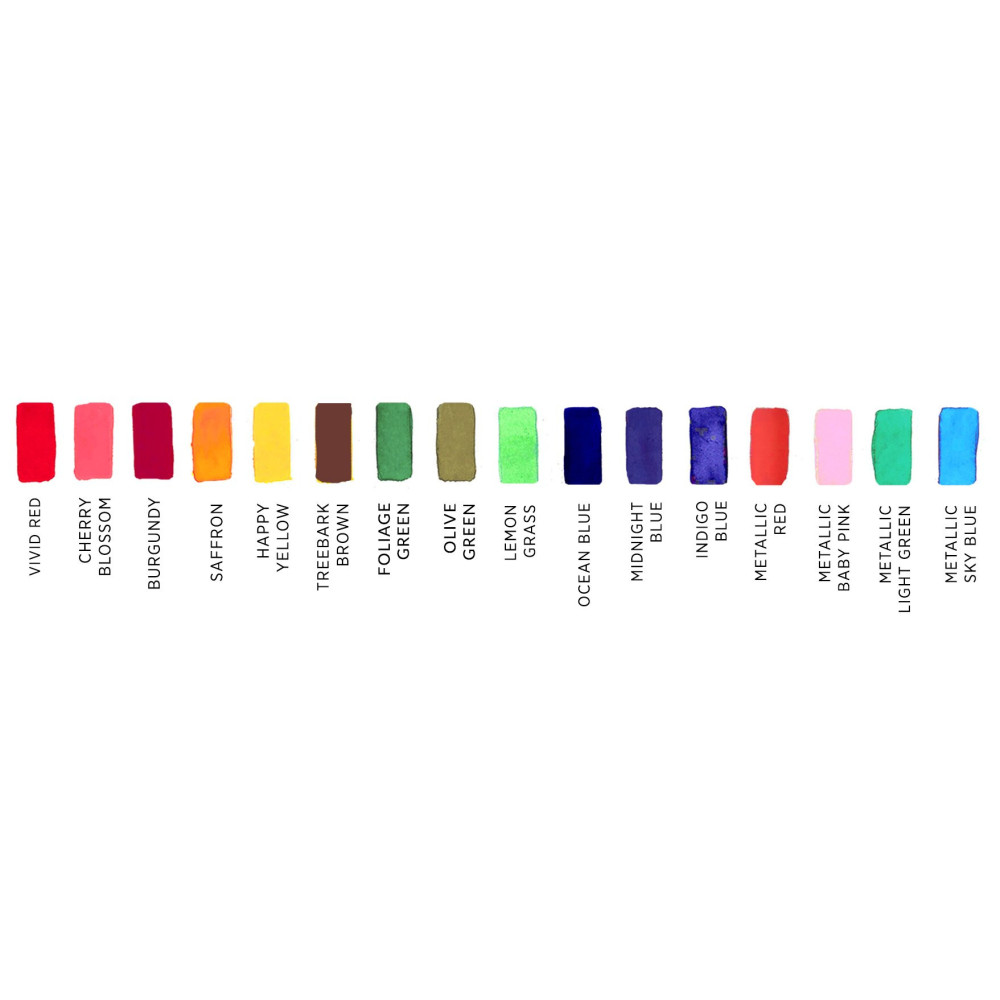 Watercolors colorsheets - Viviva Colors - Spring Set, 16 colors