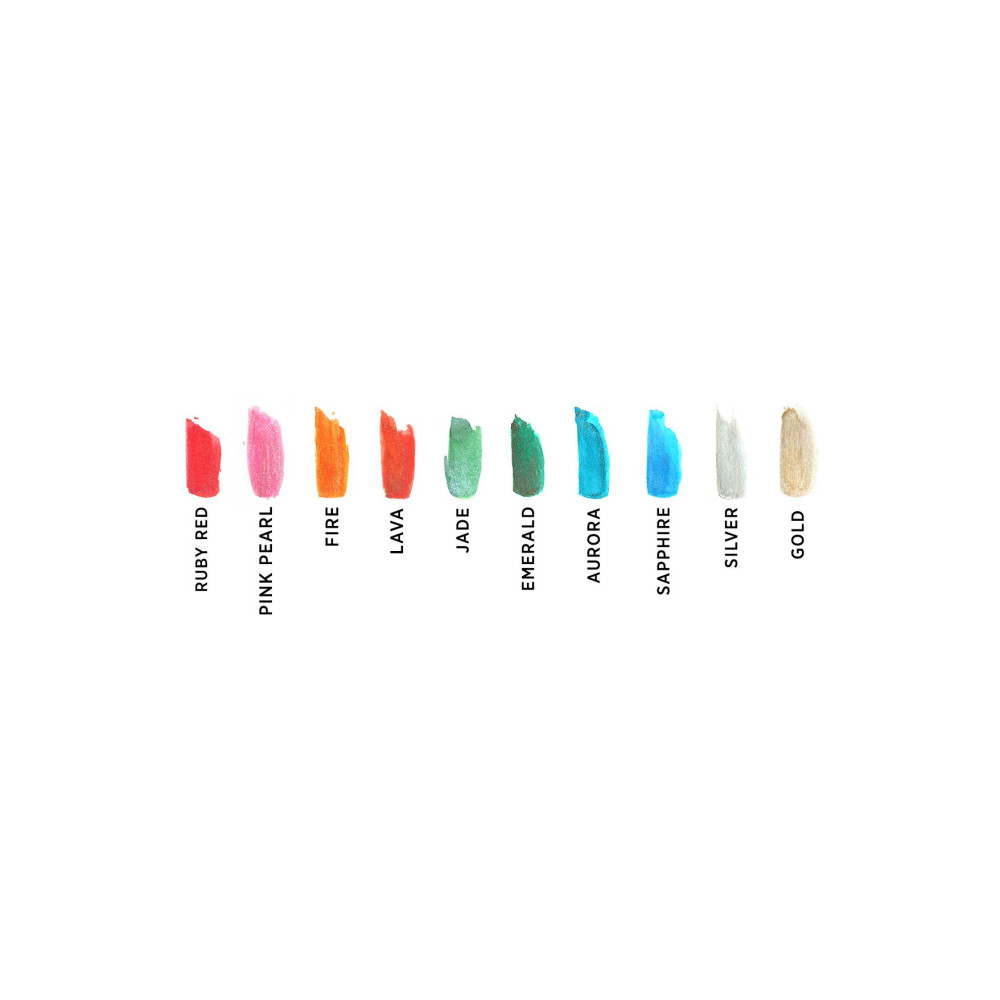 Watercolors colorsheets - Viviva Colors - Metallics Single Set, 10 colors