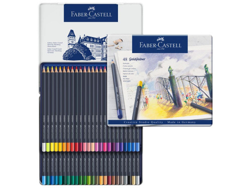 Pencils Goldfaber 48 col. In a metal case - Faber-Castell