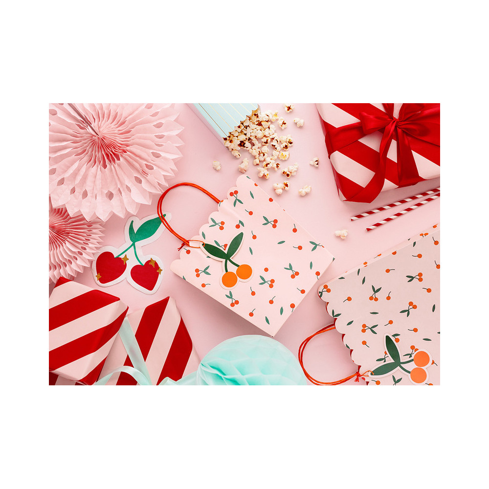 Gift paper bag, Cherry - 26 x 32 x 13 cm