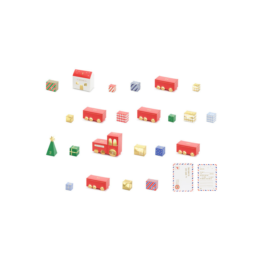 Train advent calendar + letter to Santa Claus - 24 pcs