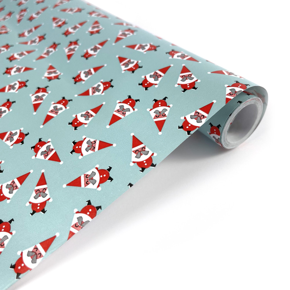 Gift wrapping paper, Santa Claus - Clairefontaine - blue, 35 cm x 5 m