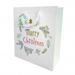 Gift paper bag, Merry Christmas - Clairefontaine - 21,5 x 10,2 x 25,3 cm