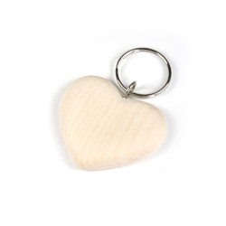 Wooden key ring, Heart - 4,5 x 4,5 x 0,8 cm