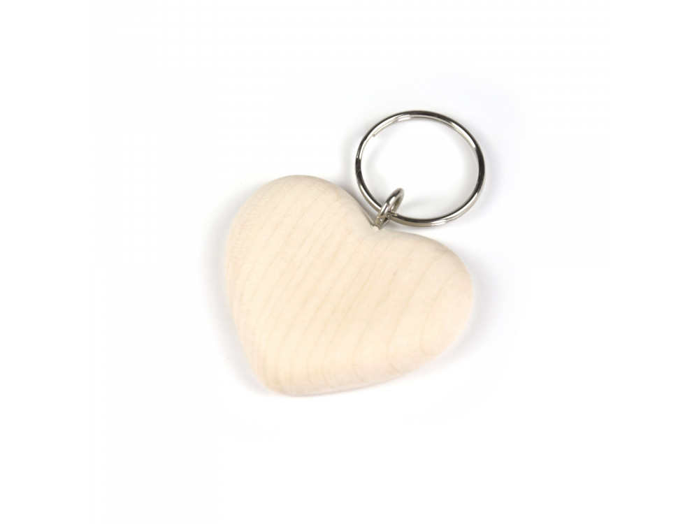 Wooden key ring, Heart - 4,5 x 4,5 x 0,8 cm