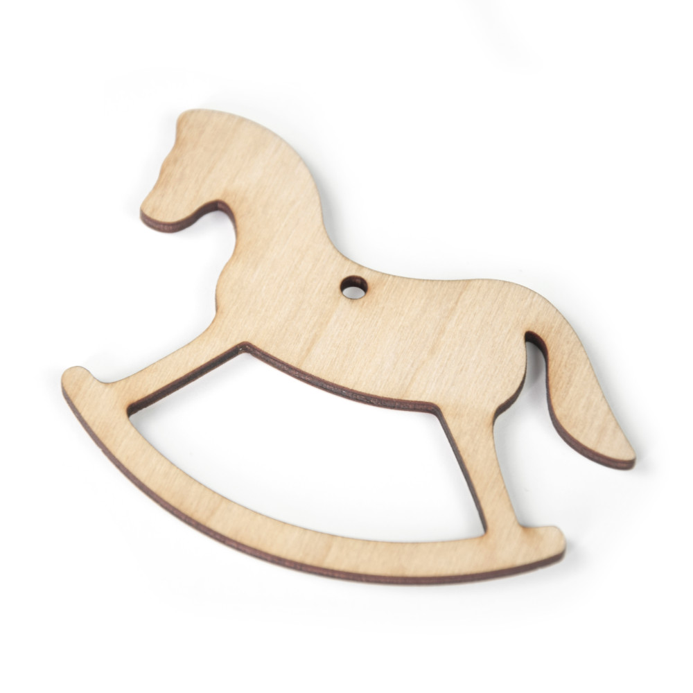 Wooden Rocking horse pendant - Simply Crafting - 8 cm