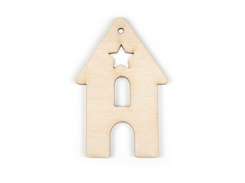Drewniana zawieszka - Simply Crafting - domek, 8,5 cm