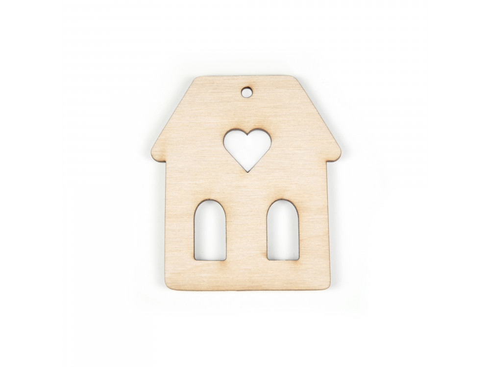 Wooden house pendant - Simply Crafting - 6,5 cm
