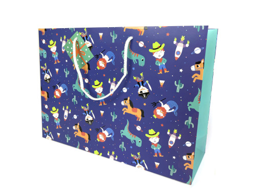 Gift paper bag, Boy - Clairefontaine - 37,3 x 11,8 x 27,5 cm