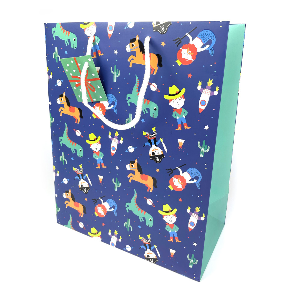 Gift paper bag, Boy - Clairefontaine - 26,5 x 14 x 33 cm