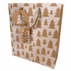 Gift paper bag, Christmas trees - Clairefontaine - craft, 21,5 x 10,2 x 25,3 cm