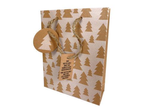 Gift paper bag, Christmas trees - Clairefontaine - craft, 17 x 6 x 22 cm