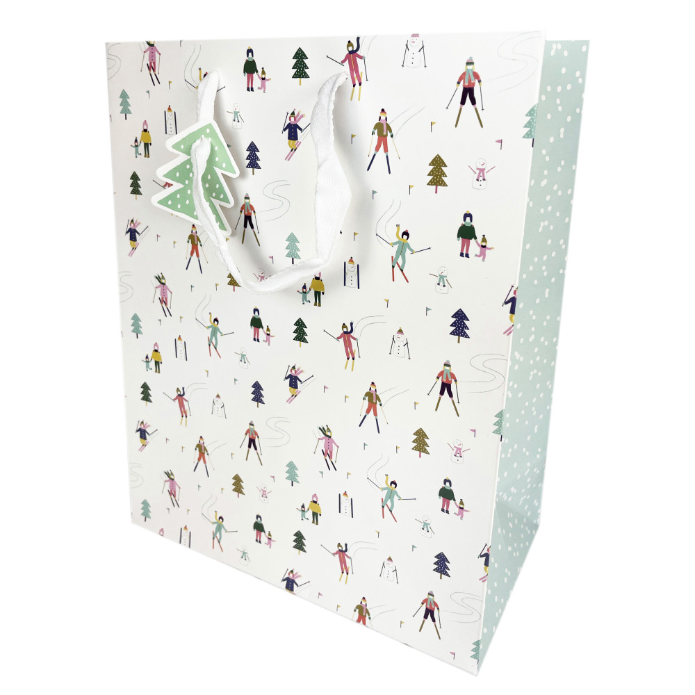 Gift paper bag, Skiers - Clairefontaine - 26,5 x 14 x 33 cm