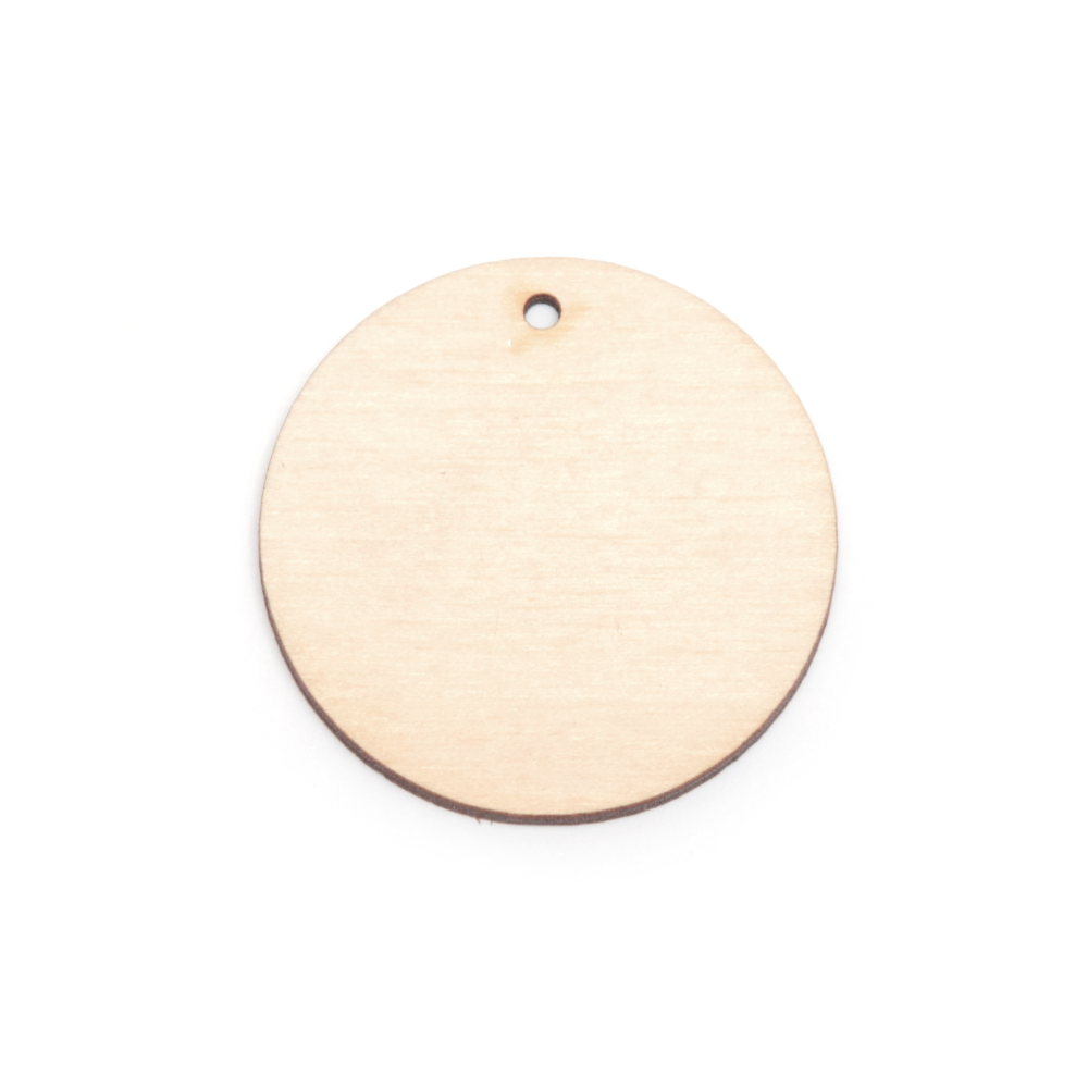 Drewniana zawieszka - Simply Crafting - kółko, 6 cm