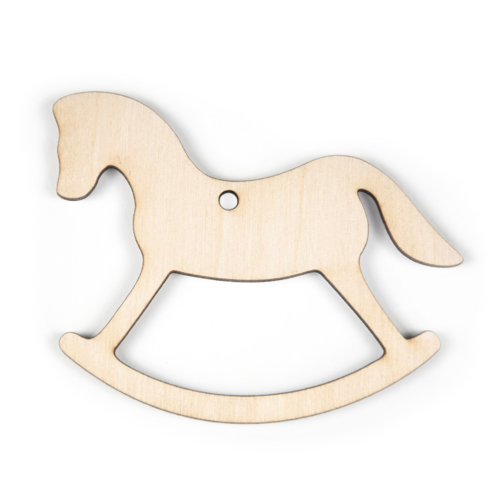 Wooden Rocking horse pendant - Simply Crafting - 8 cm