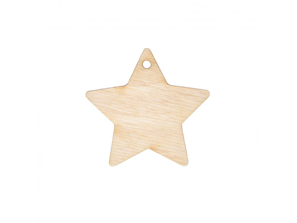 Wooden star pendant - Simply Crafting - 4 cm, 50 pcs.