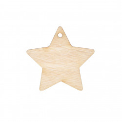 Wooden star pendant -...