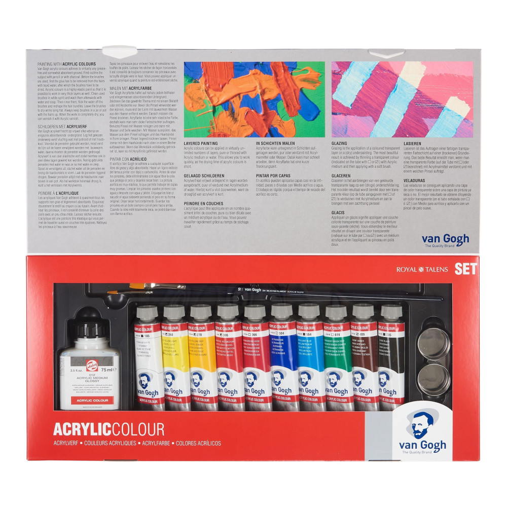 Set of Acrylic Colour paints - Van Gogh - 10 colors x 40 ml